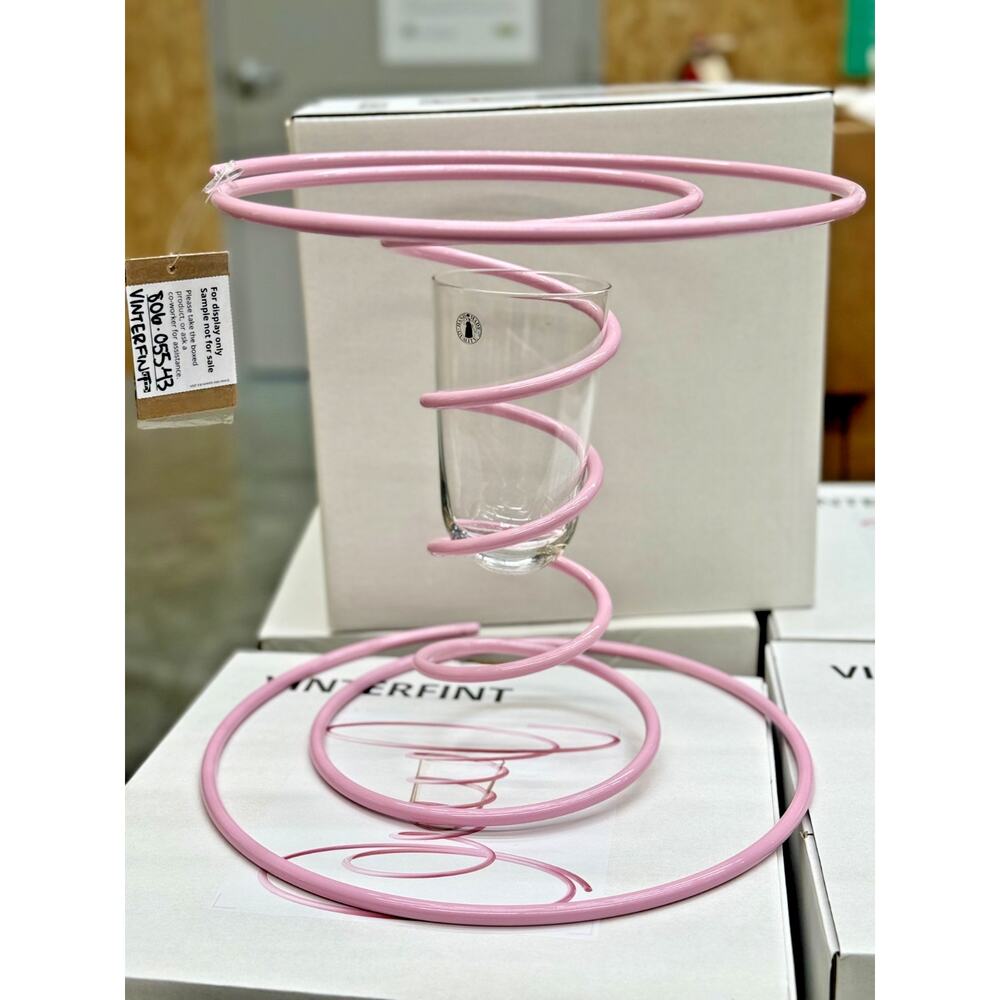 IKEA Gustaf Westman VINTERFINT Pink Spiral Vase 12¼" NEW Limited